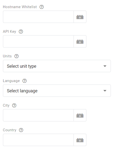 Screenshot of input fields in GTM server-side Client